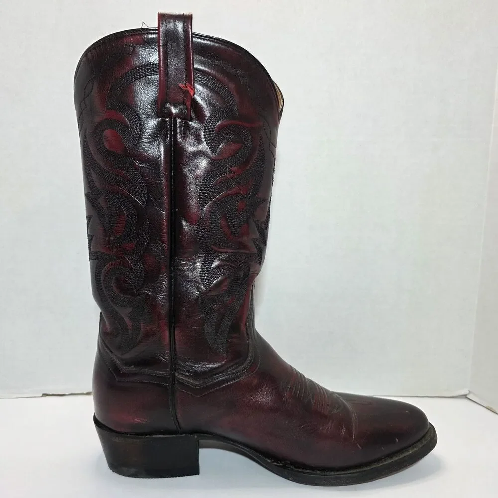 Dan Post Milwaukee Men’s 10.5D Black Cherry Western Boots 13” DP2112R